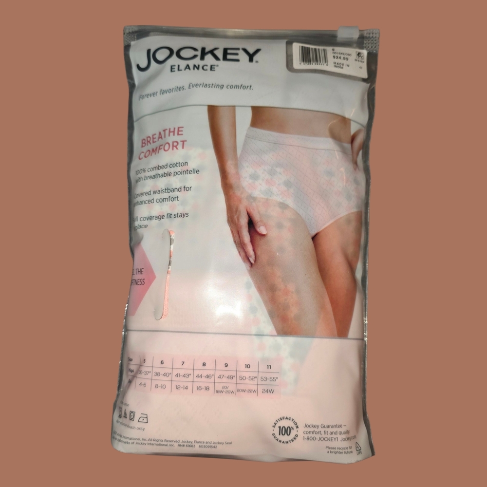 NWT Jockey 3pk Cotton Underwear. Elance Breathe Comfort Briefs. Plus Size 9 /XXL - Picture 3 of 8